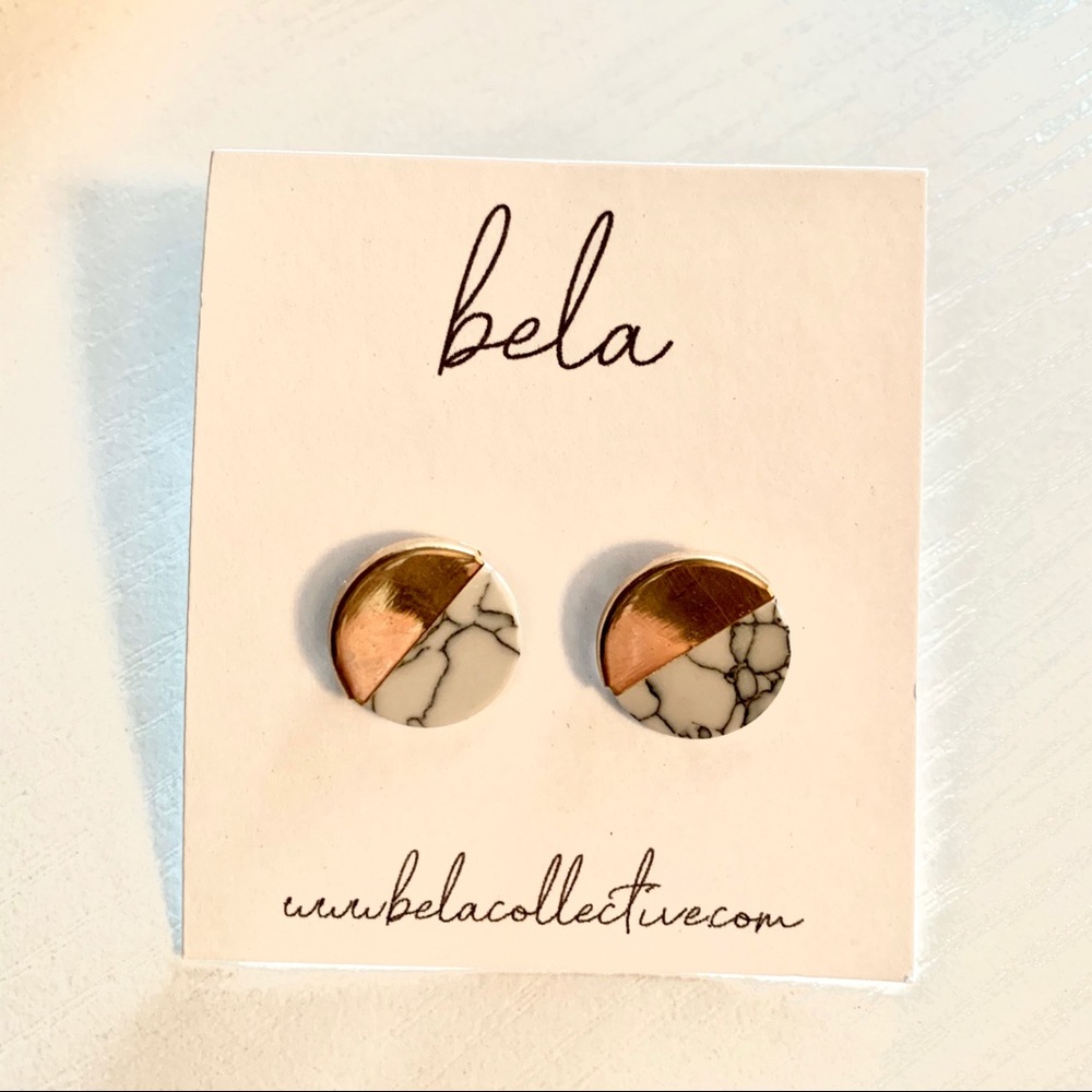 NWT Gold & Marble Earrings